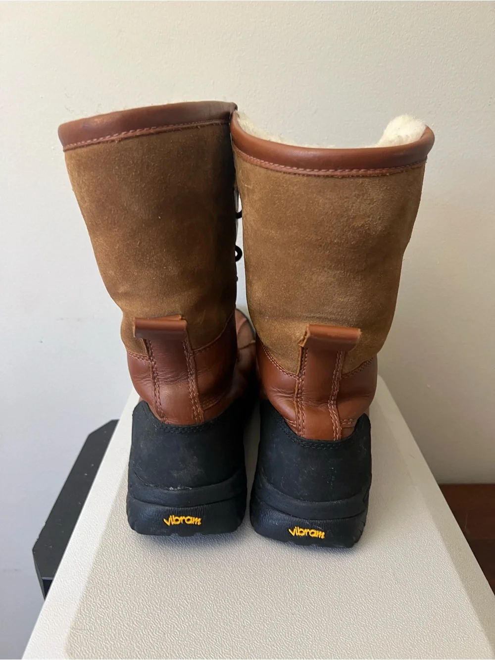 UGG Chestnut Leather & Suede Lace-Up Winter Boots